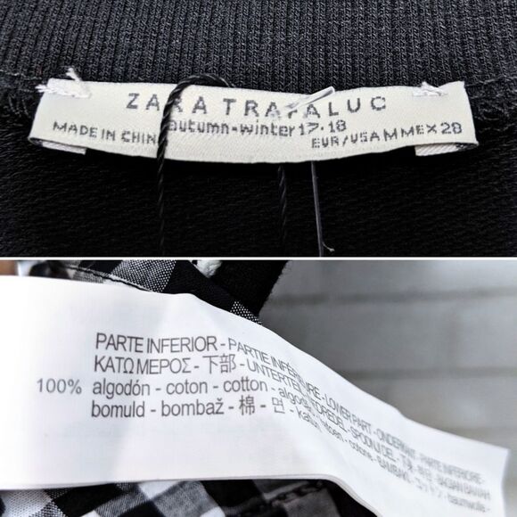 NWT ZARA Crochet Lace Check Drop Waist Dress M - Picture 8 of 9